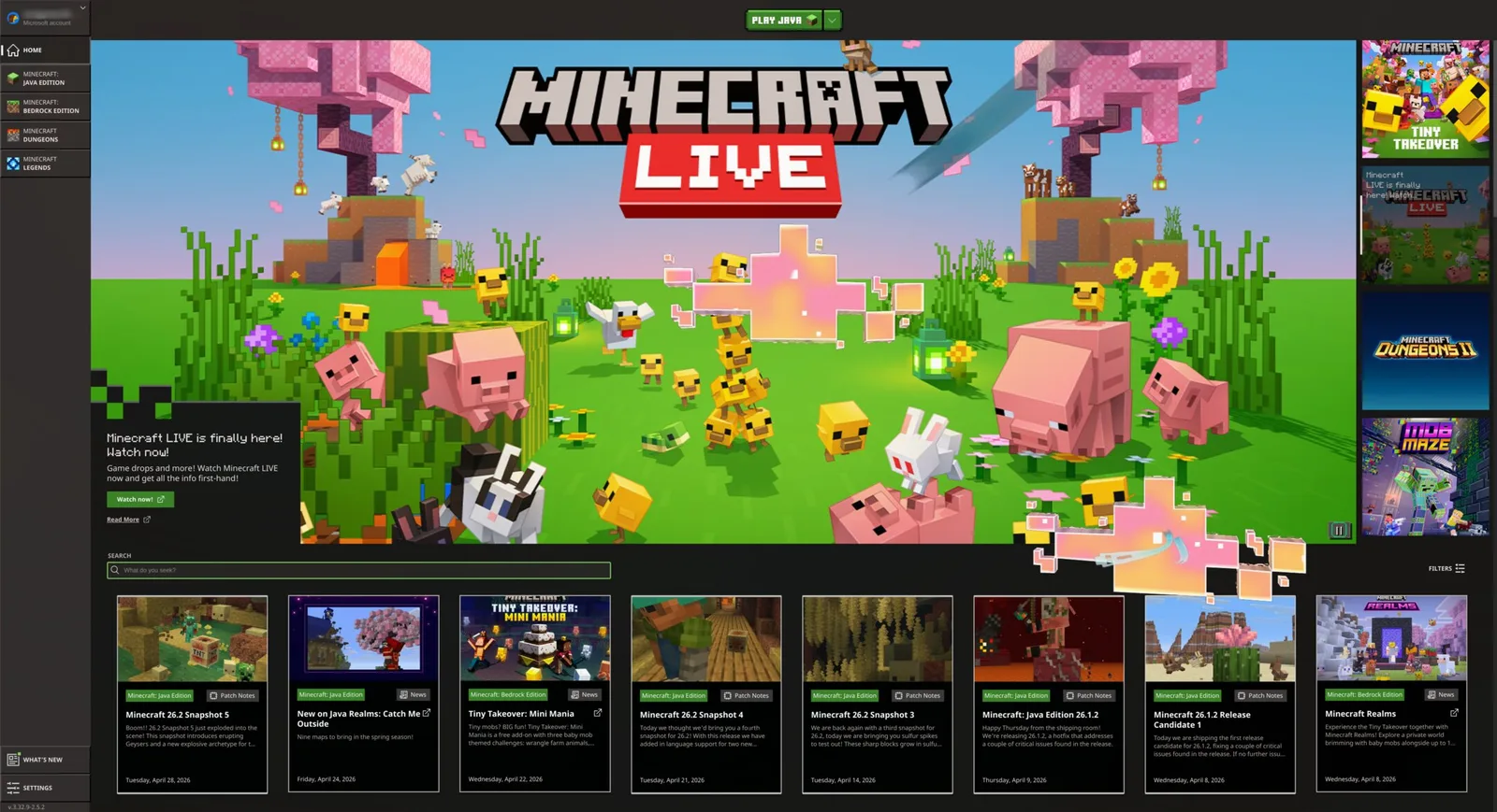 Minecraft na tumatakbo sa Omarchy
