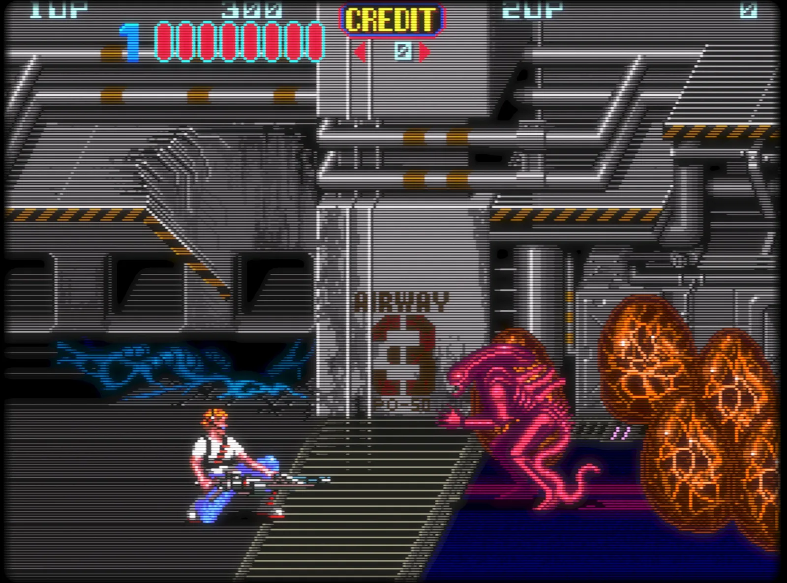 Klasikong arcade game na gumagamit ng CRT shader ng RetroArch